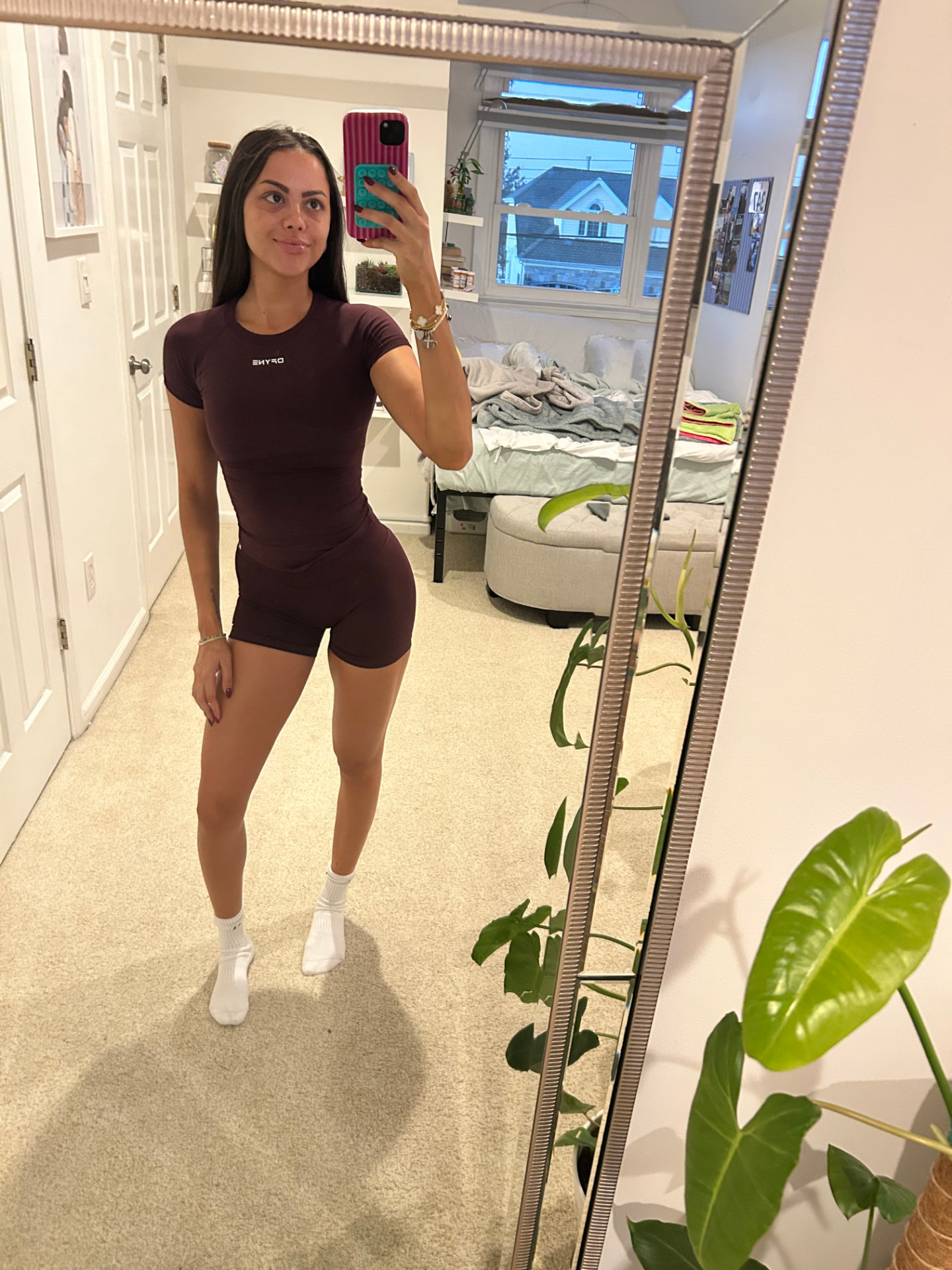 Woman lifting a dumbbell with confidence
